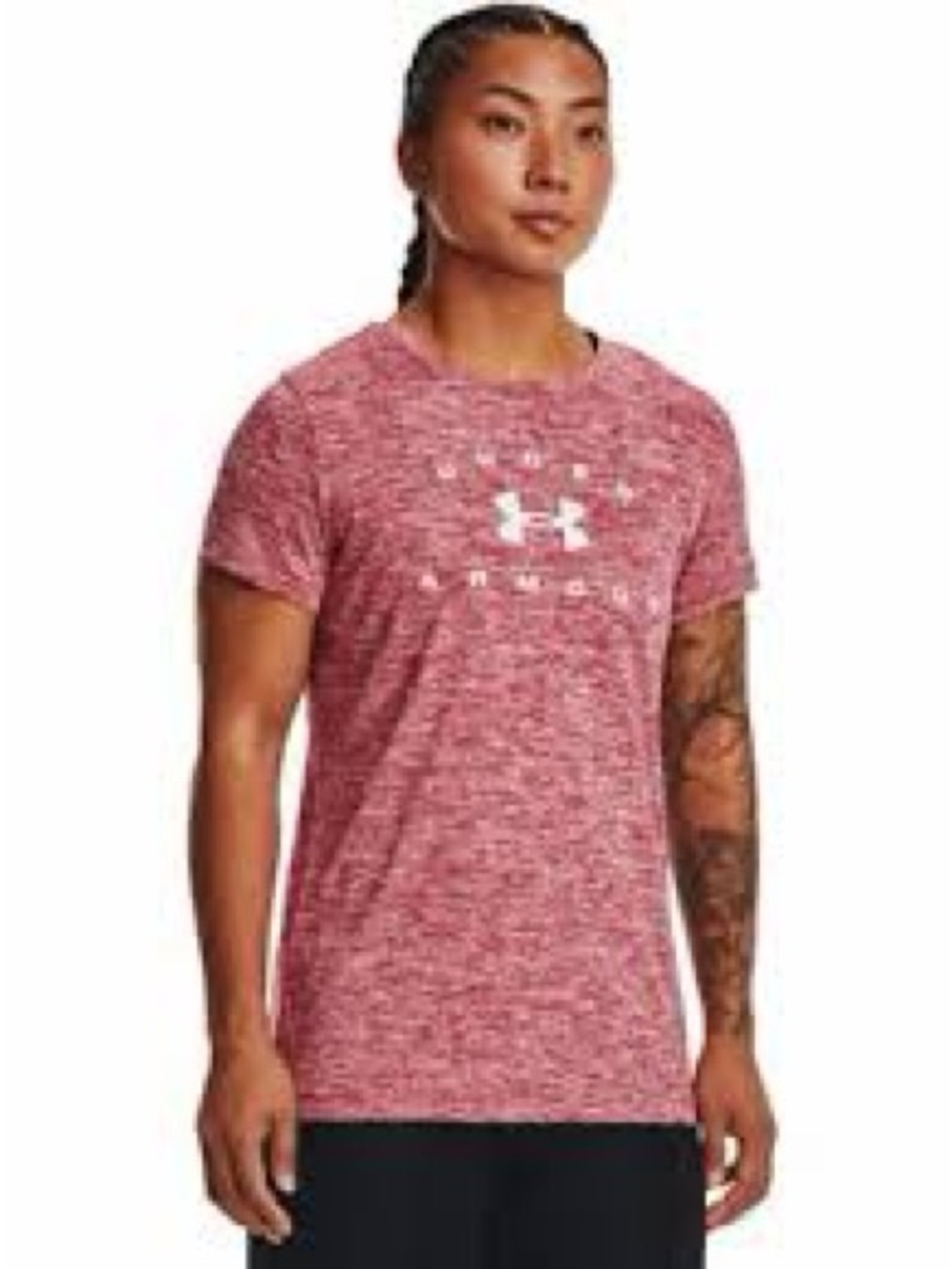 Under Armour Heat Gear Women's Red Heather Logo Short-Sleeve Tee